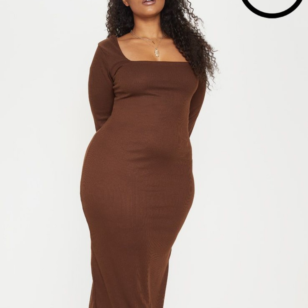 Dark brown dress pretty little thing